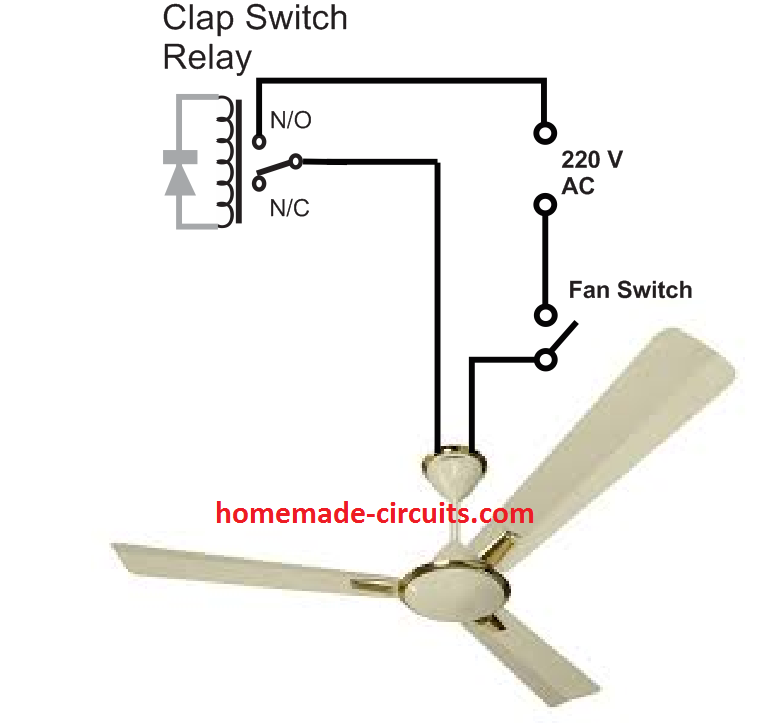 Clap switch para ligar o ventilador ON OFF