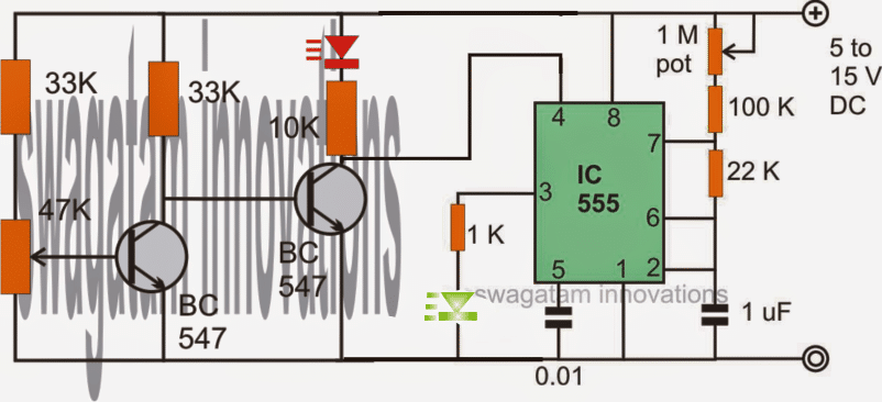Circuit indicador de bateria LED intermitent