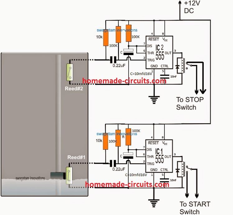 Borewell Motor Pump Starter Controller Circuit