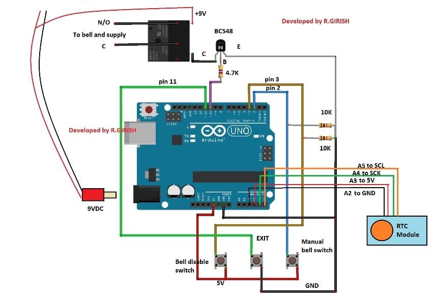 Automatisk skole / college klokke system ved hjælp af Arduino