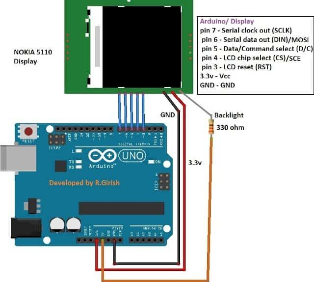 كيفية واجهة عرض الهاتف المحمول مع Arduino