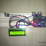 Ултразвукова верига за измерване на разстояние, използваща Arduino и 16 × 2 LCD
