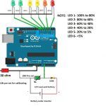 Верига на индикатора за нивото на батерията, използваща Arduino