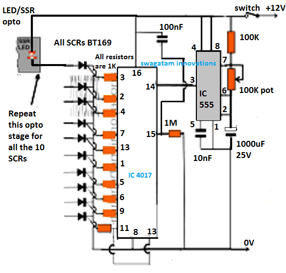10-trins sekventiel latch switch kredsløb