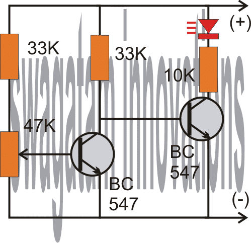 Litar Penunjuk Bateri Rendah Menggunakan Dua Transistor Sahaja