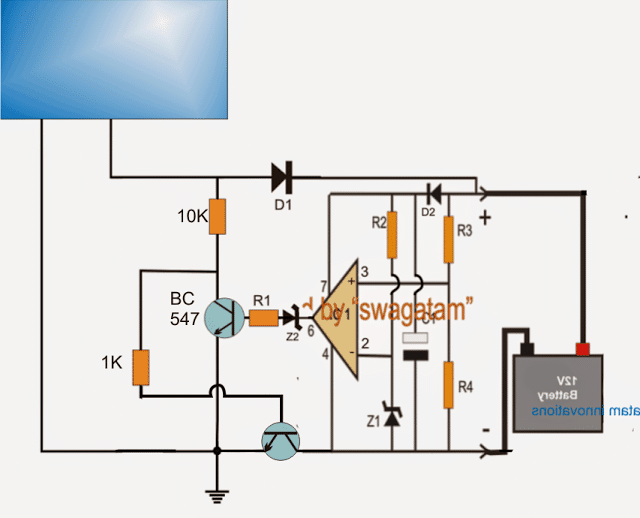 схема на слънчево зарядно устройство с нулев спад без микроконтролер