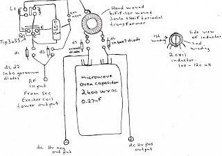 Schema del circuito del caricatore del condensatore ad alta tensione alimentato con eccitatore sec