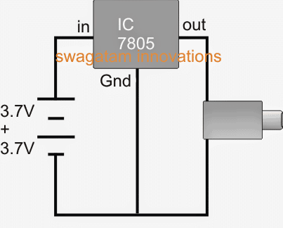 Jednoduchý obvod powerbanky IC 7805