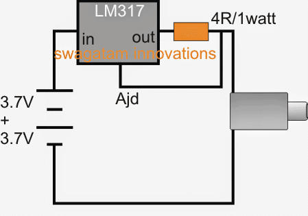 সাধারণ LM317 আইসি ভিত্তিক পাওয়ার ব্যাংক সার্কিট