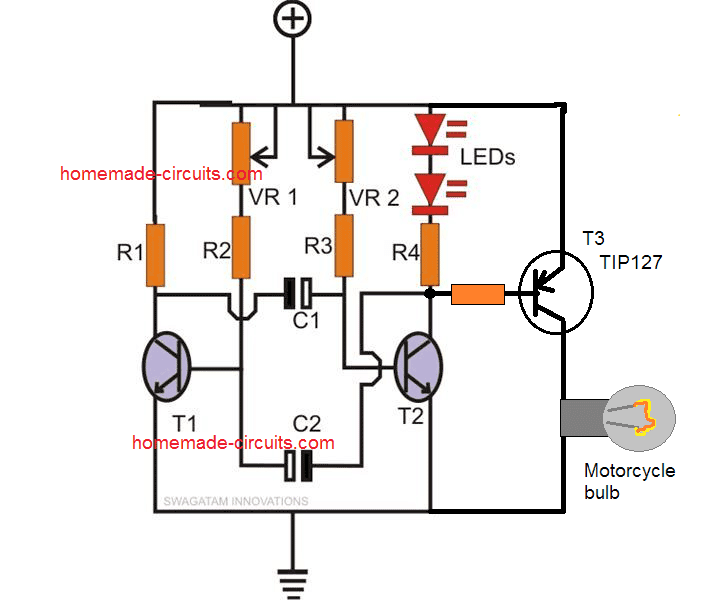 circuito estroboscópico com lâmpada de motocicleta