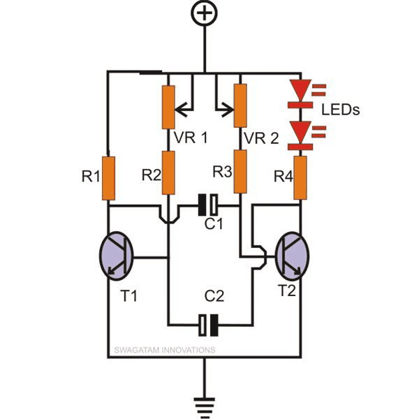 circuito de luz estroboscópica de transistor