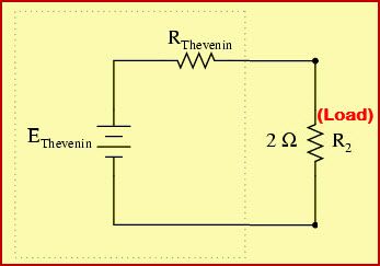 Circuit équivalent Thevenins avec résistance Vth, Rth et charge