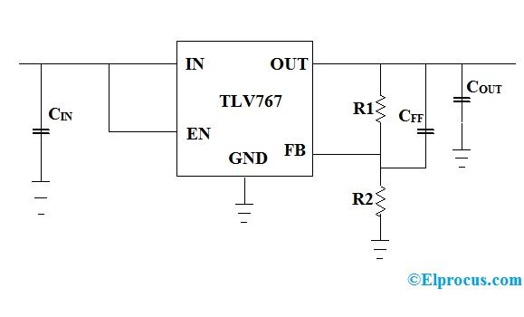 Diagrama de circuito de TLV767