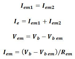 Equação da corrente do emissor do amplificador diferencial