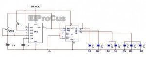 Diagrama do circuito da luz indicadora de LED