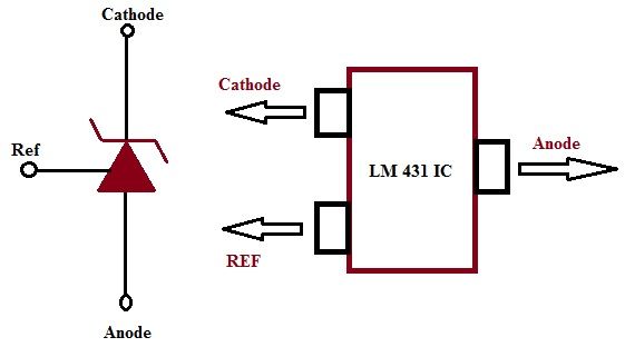 LM431 আইসি পিন কনফিগারেশন, কাজ এবং এর অ্যাপ্লিকেশন