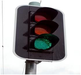 Una pantalla de señales de tráfico