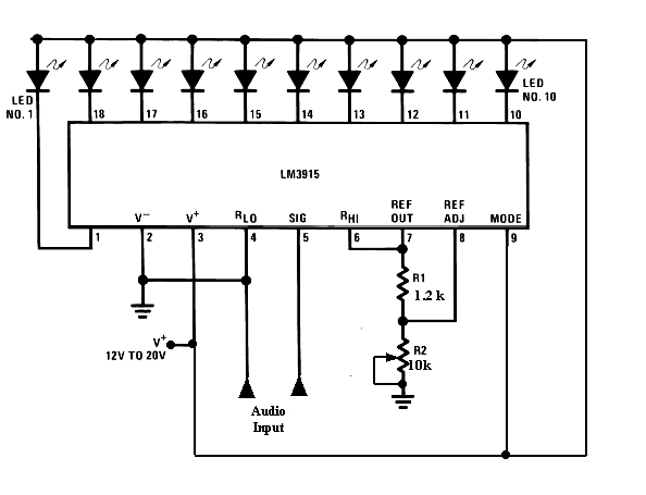 Co to jest wizualizowany wyświetlacz poziomu dźwięku LM3915 IC