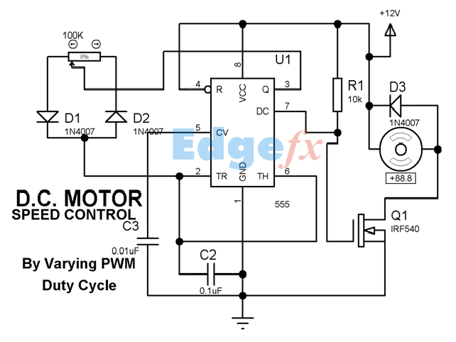 Контрол на скоростта на постояннотоков двигател с PWM