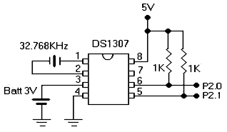 RTC DS1307 kredsløb