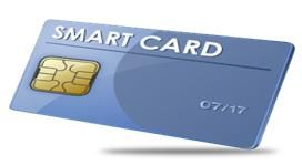 Isang contact smart card na may mga koneksyon sa kuryente