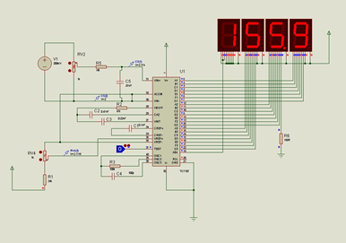 Schéma du circuit électronique du voltmètre numérique