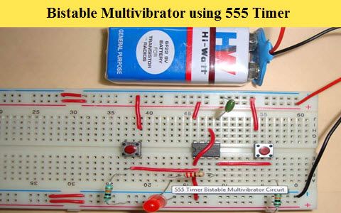 Бистабилни мултивибратор помоћу 555 тајмера