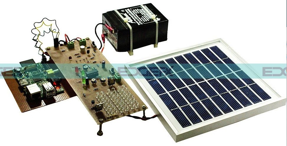 Bộ dự án đèn đường năng lượng mặt trời dựa trên Raspberry Pi của Edgefxkits.com