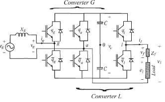 Diagramme de convertisseur de courant alternatif à courant alternatif à trois branches