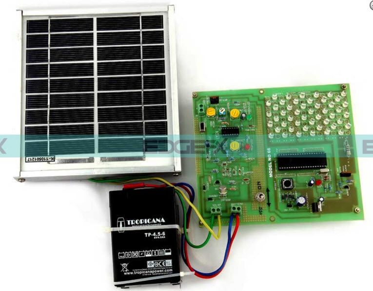 Päikeseenergial töötav led-tänavavalgustus koos automaatse intensiivsuskontrolli projektikomplektiga Edgefxkits.com