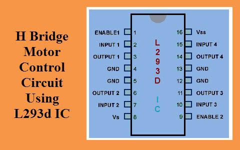 Rangkaian Kontrol Motor H Bridge Menggunakan IC L293d
