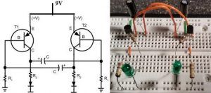 Transistori abil vilkuv LED