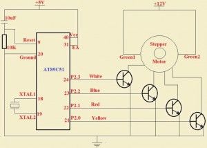 Circuit de commande de moteur pas à pas utilisant un transistor