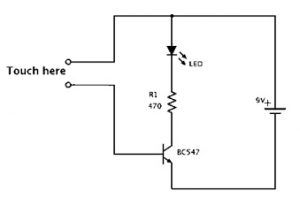 Circuit electrònic senzill de sensor tàctil