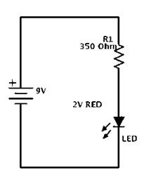 LED paprasta elektroninė grandinė