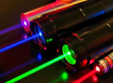 Diferentes tipos de ponteiros laser
