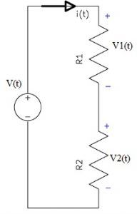 Regra do divisor de tensão usando dois resistores