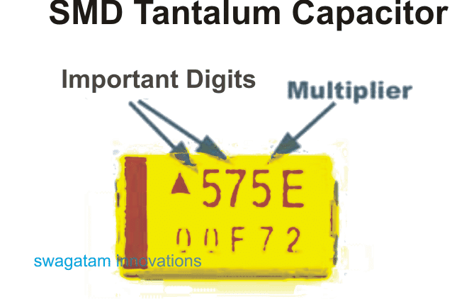 Como ler e entender as marcações do capacitor de tântalo SMD