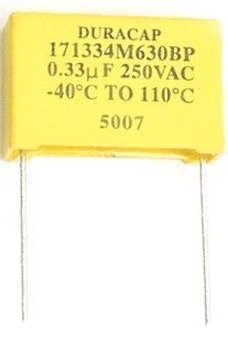 Capacitor de filme de poliéster metalizado 0,33uF 250V