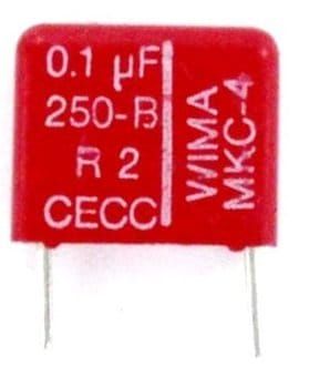 Kondensator poliwęglanowy 0,1 uF 250 V.