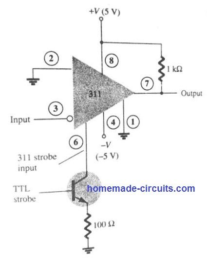 LM311 jako obvod komparátoru stroboskopu
