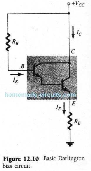 Circuito de polarización CC del transistor Darlington