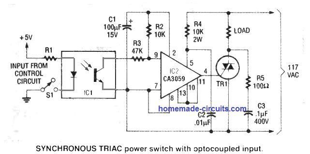 cómo conectar el optoacoplador con el triac de cruce por cero y la carga inductiva