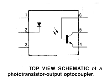 Pinout y símbolo básico del optoacoplador