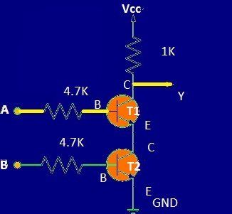 2 tranzistoriai NAND vartai