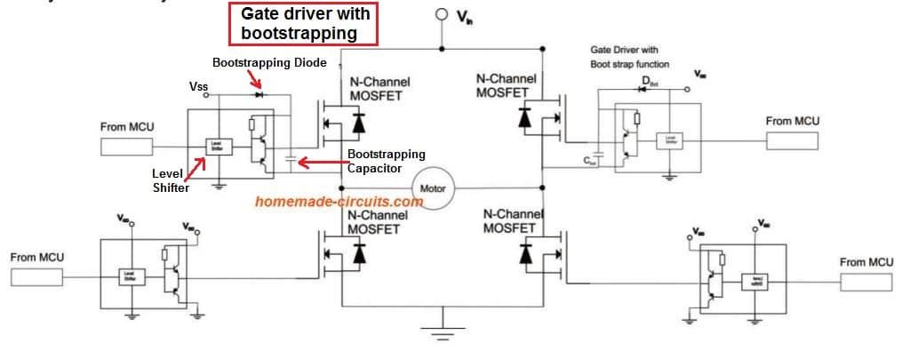 एच-ब्रिज अनुप्रयोगों में पी-चैनल MOSFET