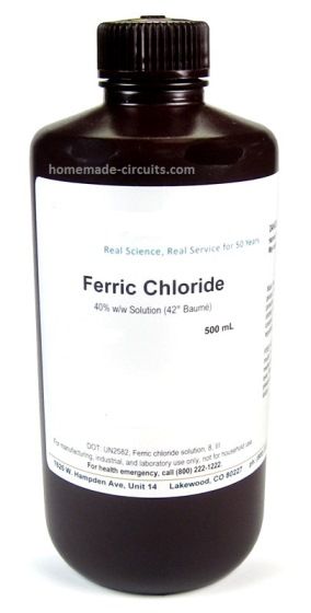 chlorure ferrique comme agent de gravure PCB