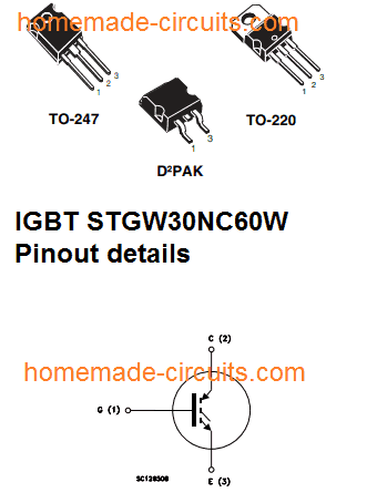detalji indukcijskog grijača IGBT pinout