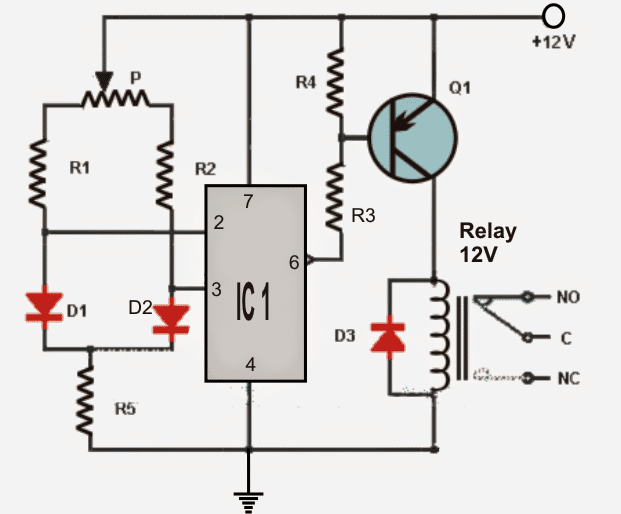 Obvod detektora / regulátora diferenciálnej teploty