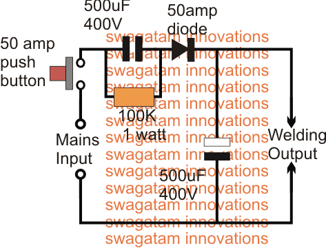mini machine à souder sans utiliser de circuit complexe utilisant une alimentation capacitive